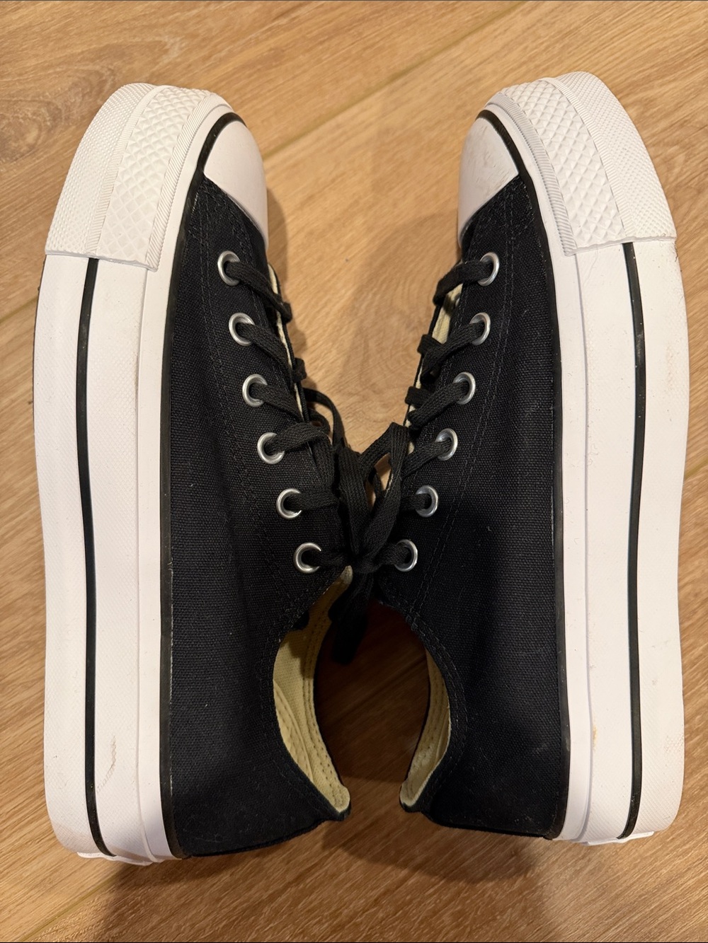 Converse Women Canvas Low-Top Sneakers in Black and White
